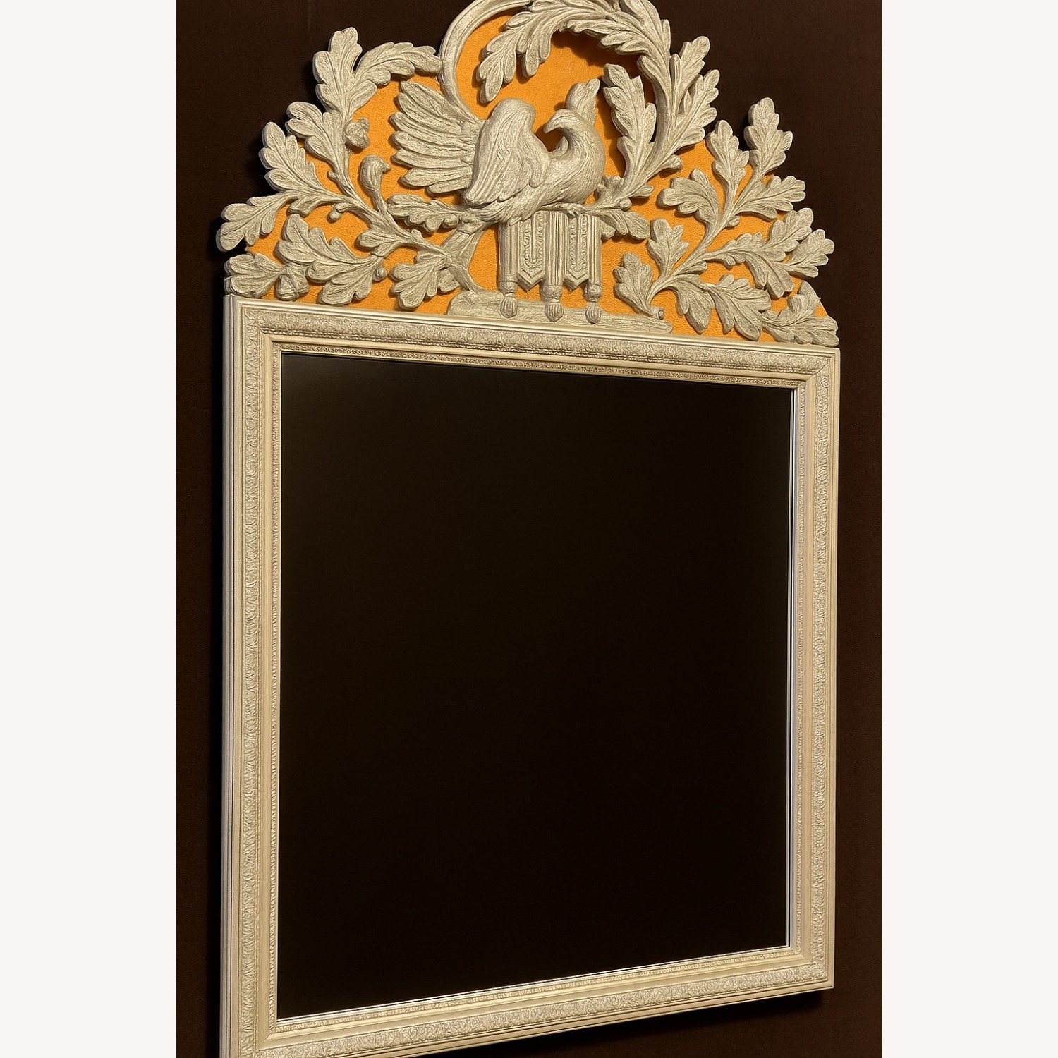 Vintage Wall Mirror With Ornate Crest  - image-2