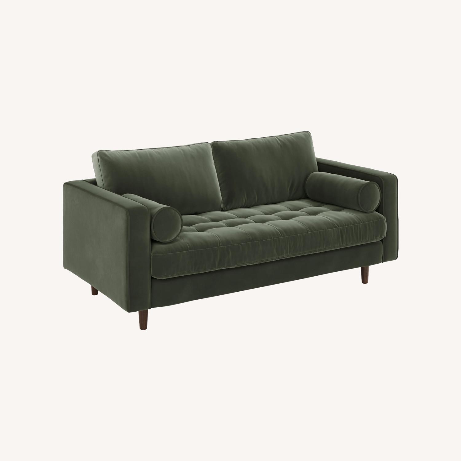 Article Teal Velvet Loveseat - image-0