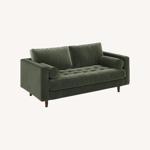Used Article Teal Velvet Loveseat for sale on AptDeco