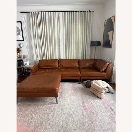 Used West Elm Vegan Saddle Leather Sectional for sale on AptDeco