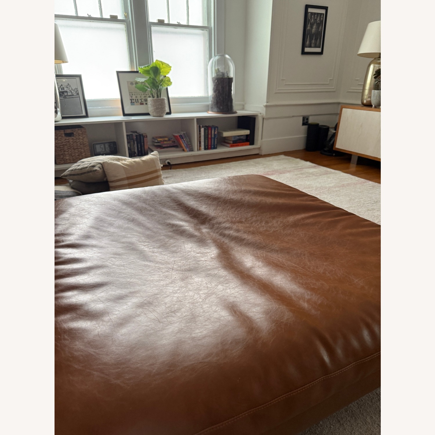 West Elm Vegan Saddle Leather Sectional - image-4