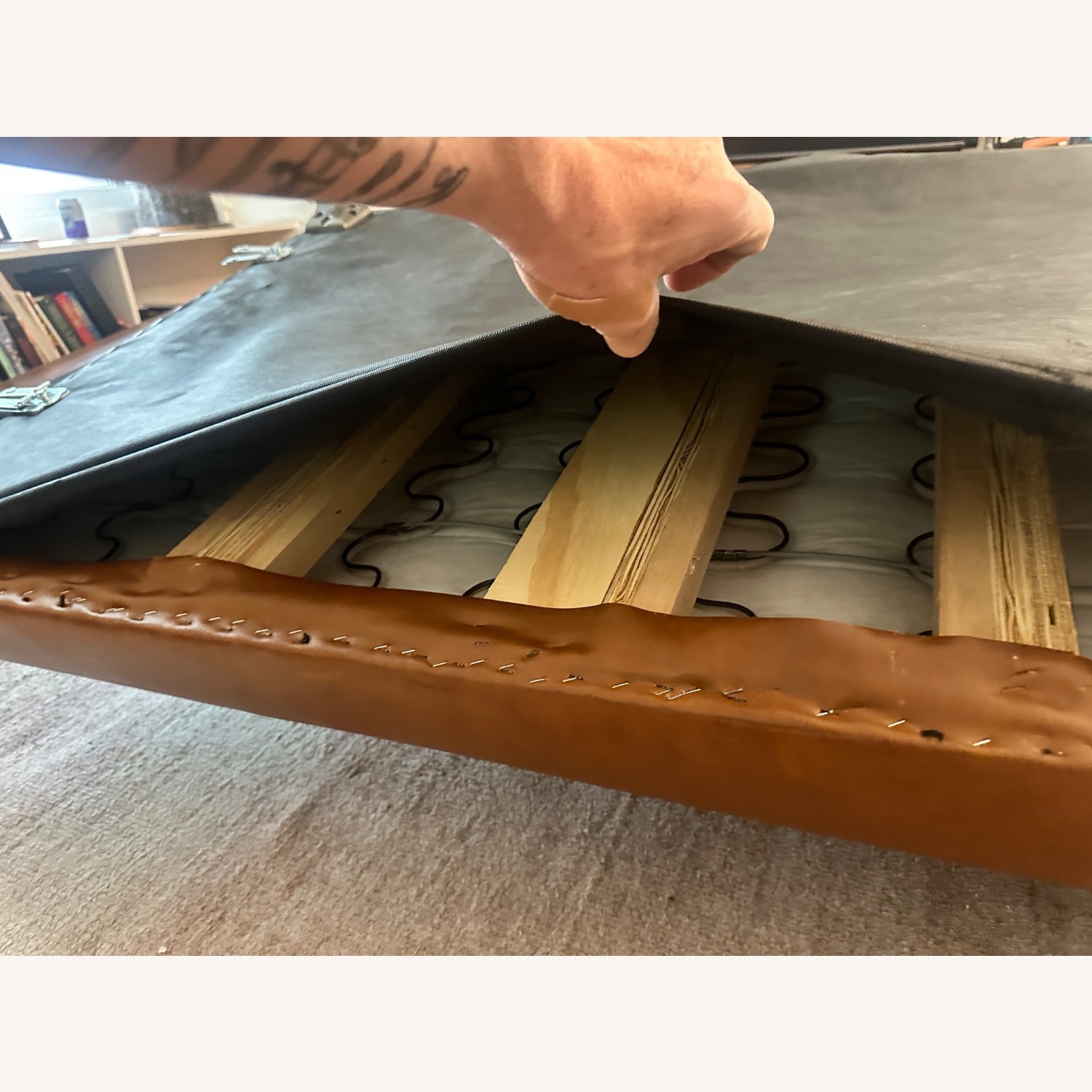 West Elm Vegan Saddle Leather Sectional - image-6