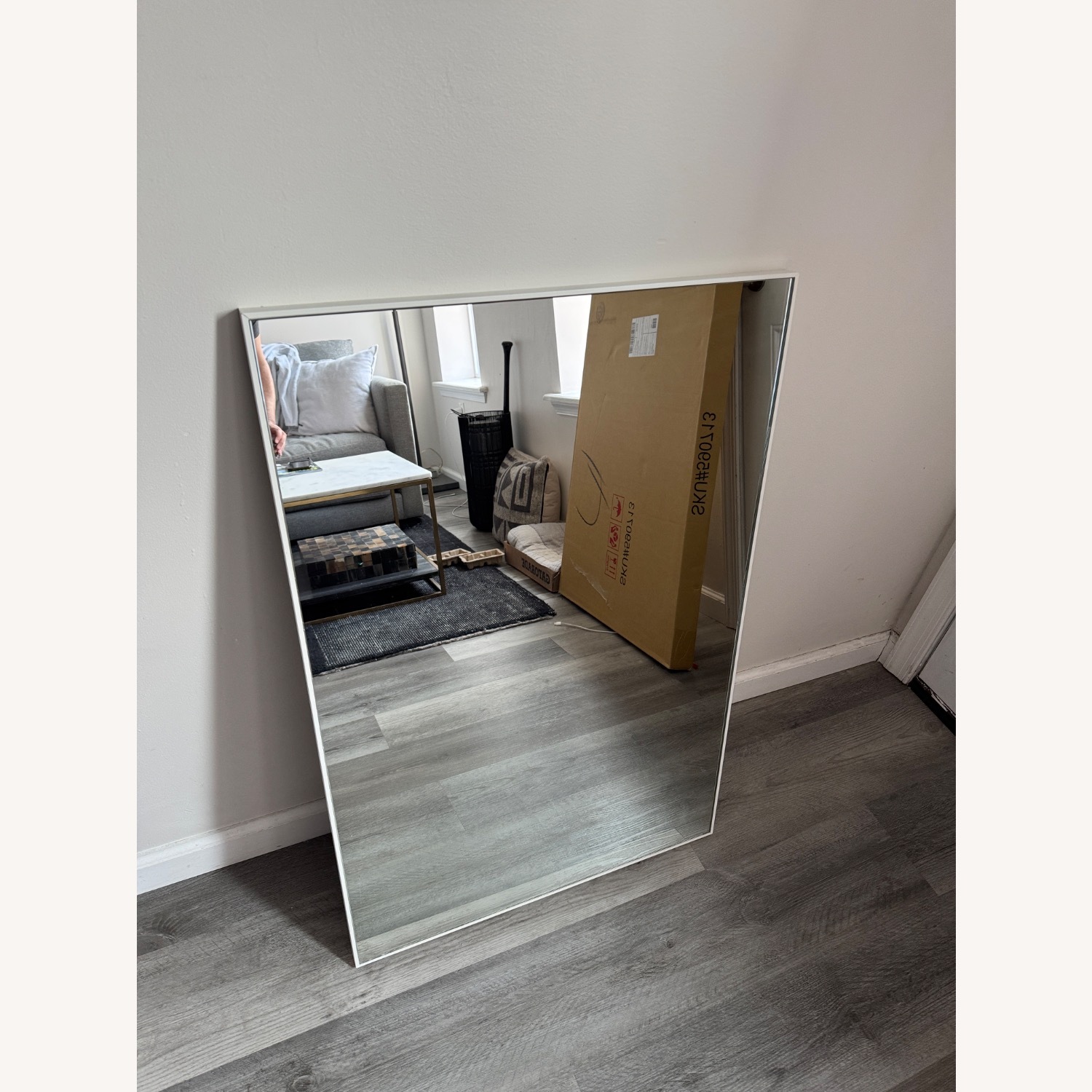 CB2 Matte White Infinity Wall Mirror - image-1