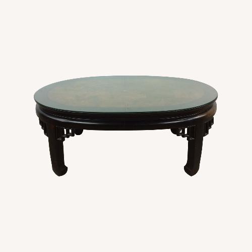 Used Mid Century Ming Style Coffee Table with Burlwood for sale on AptDeco
