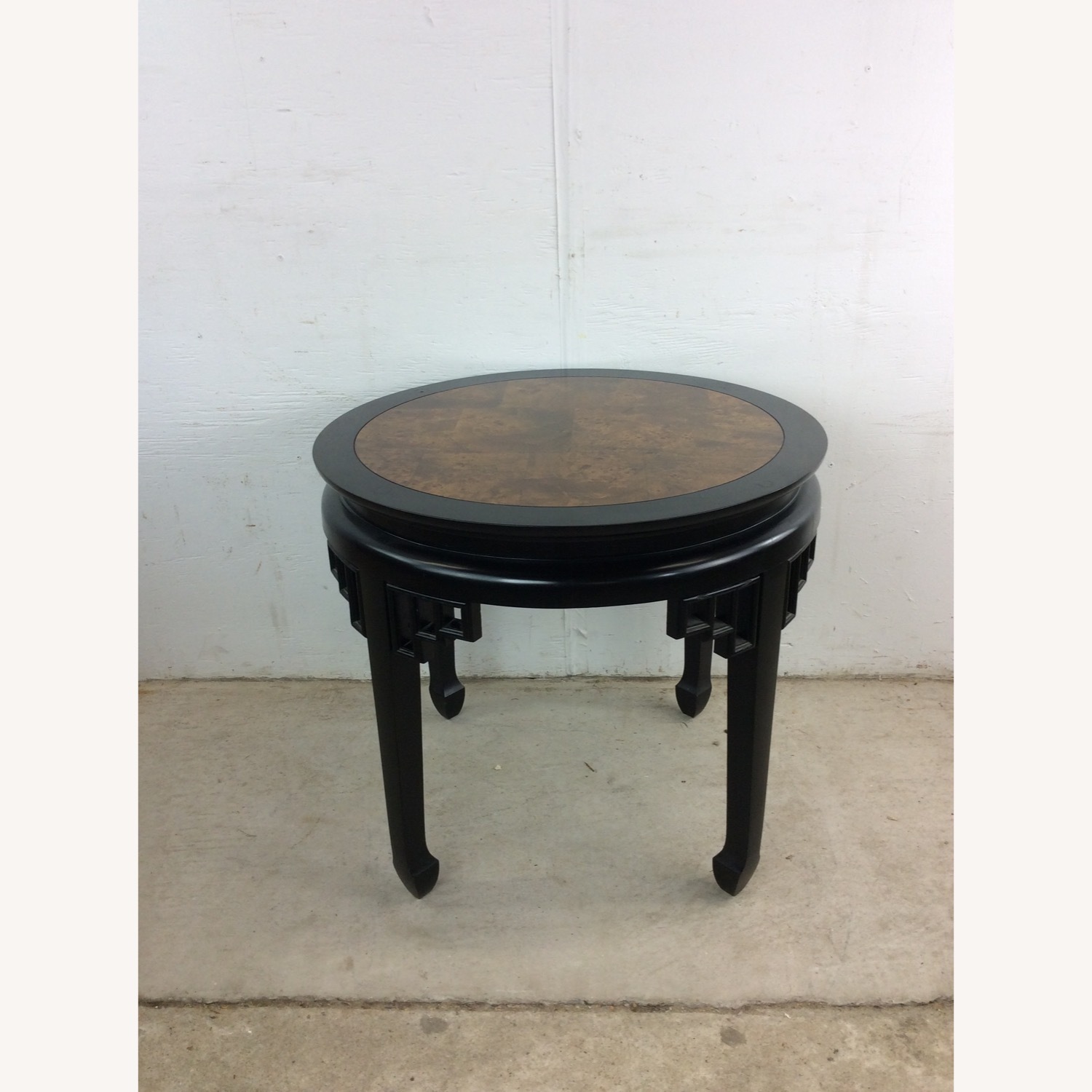 Mid Century Ming Style End Table with Burl Top - image-2