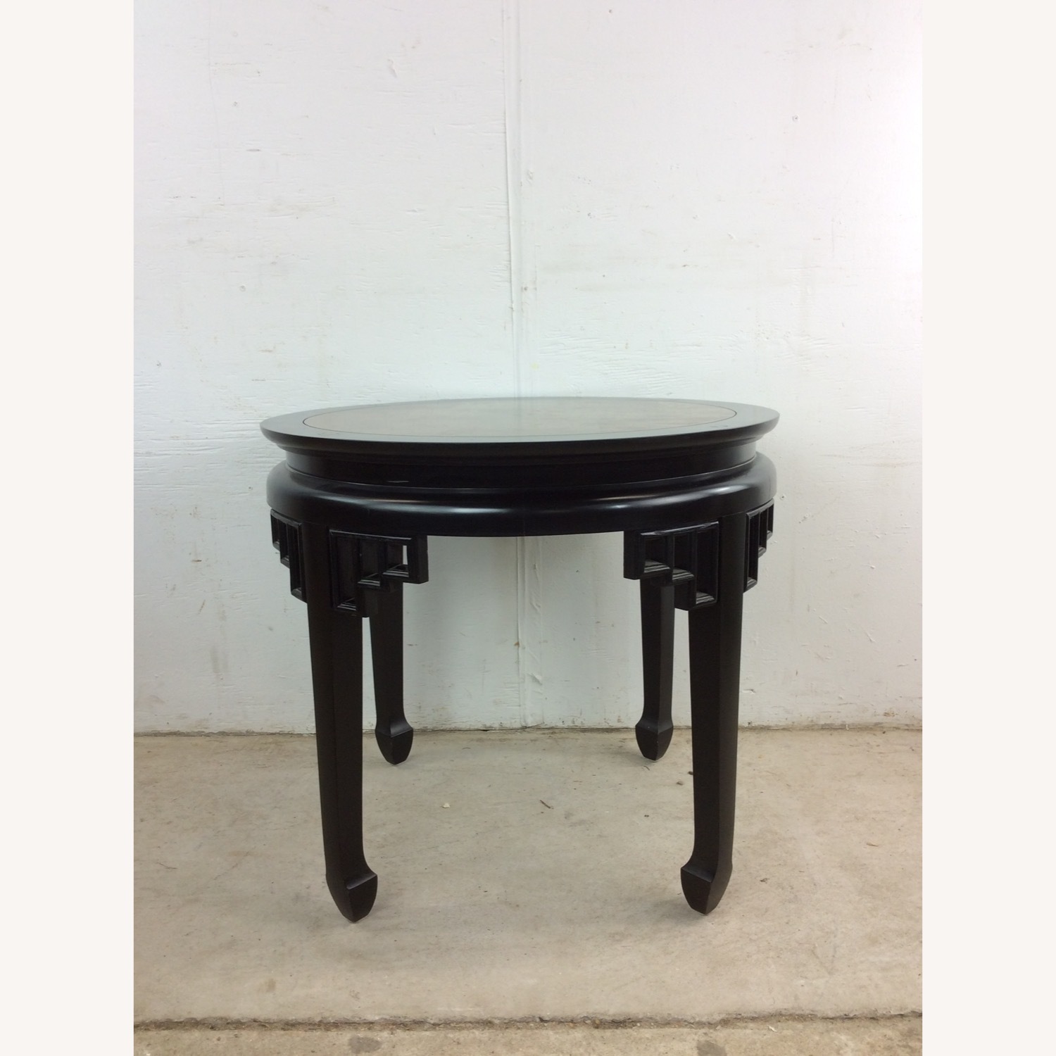 Mid Century Ming Style End Table with Burl Top - image-1