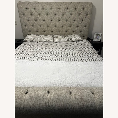 Used Hillcott King Upholstered Bed for sale on AptDeco