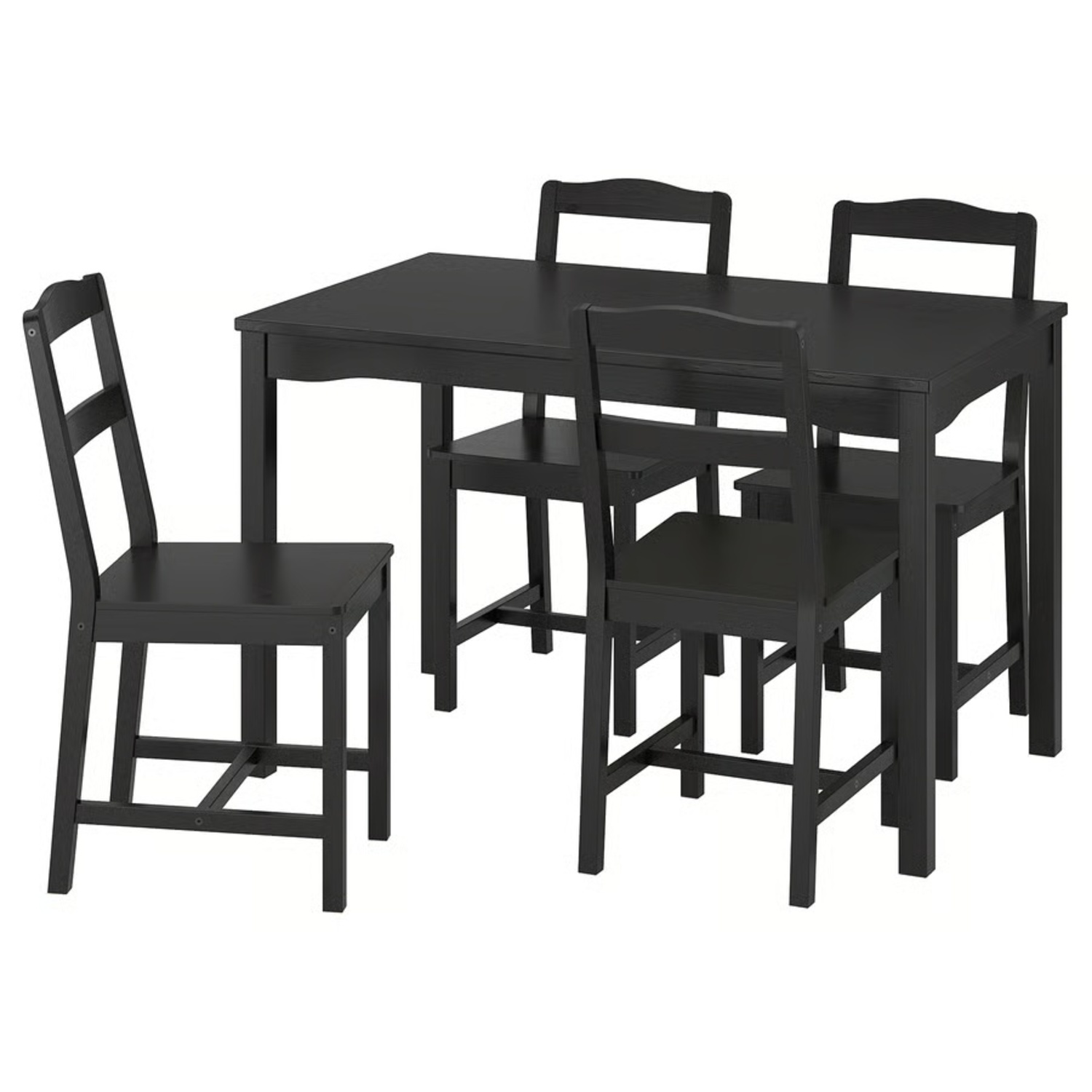 IKEA Dining Set (Table +4 Chairs), Black - AptDeco