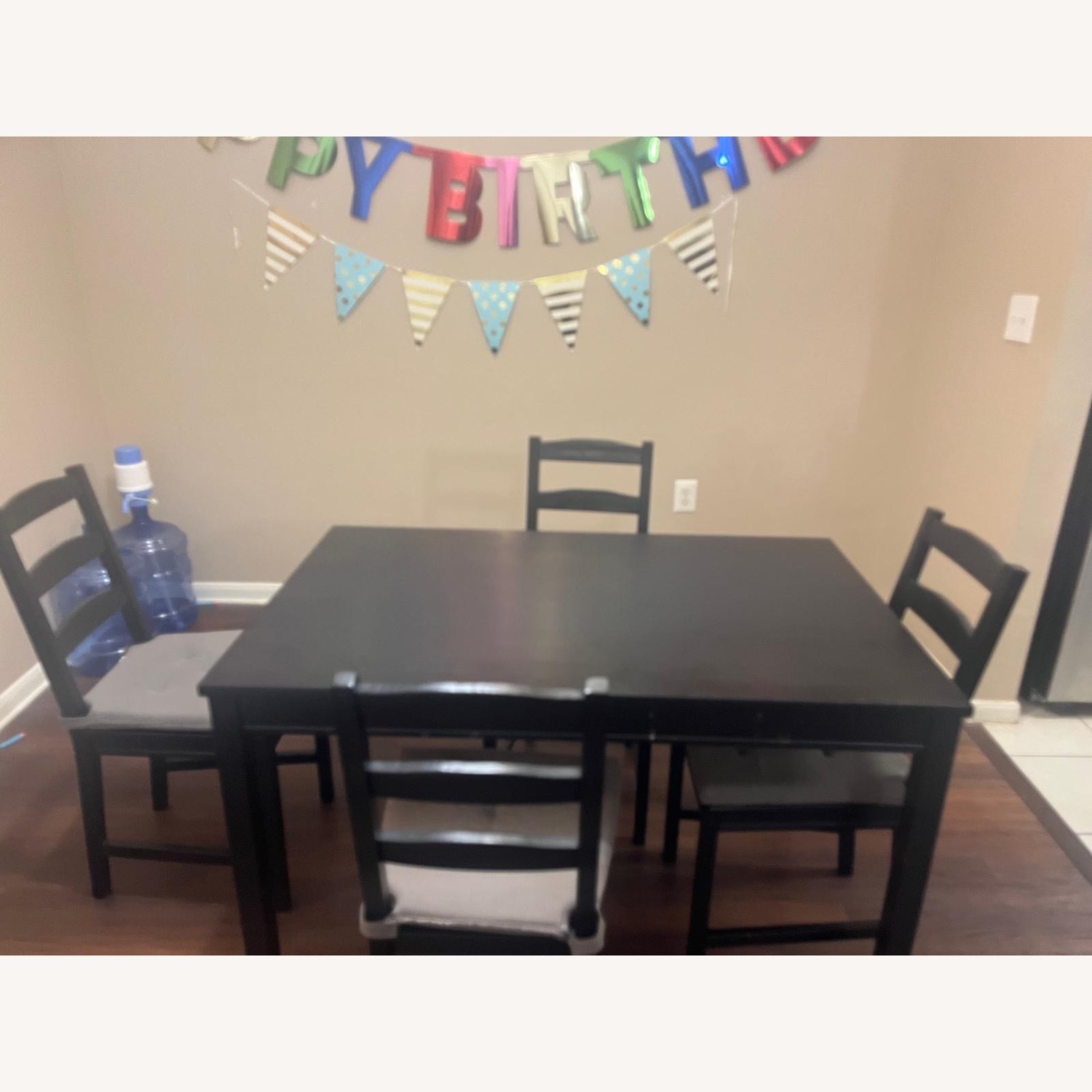 IKEA Dining Set (Table +4 Chairs), Black - image-1