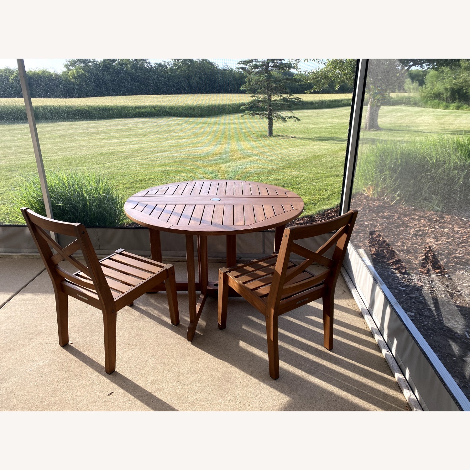 Outdoor Patio Table and Chair Set - Teak - image-2