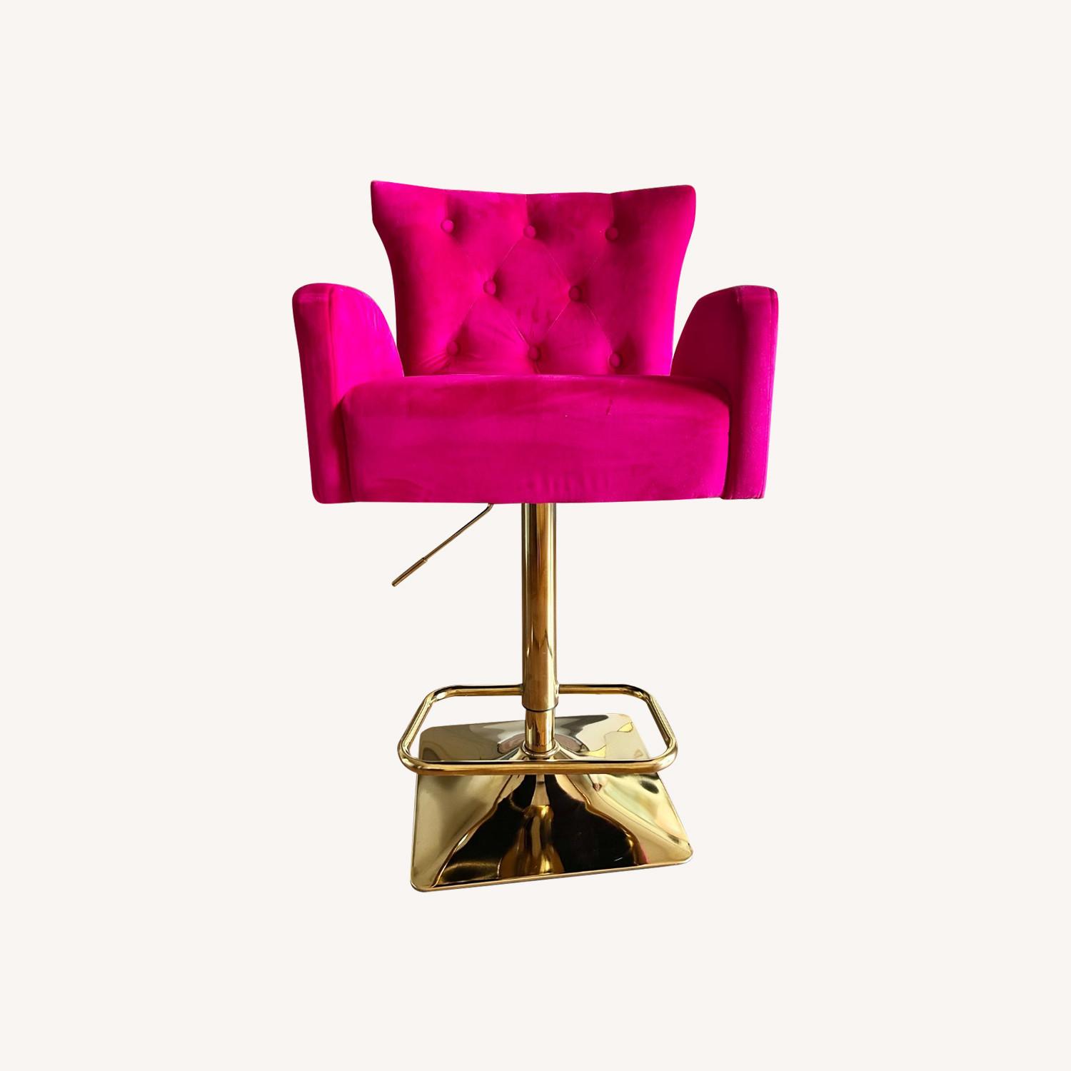 Velvet Tufted Bar Stools 2 Stools - image-0