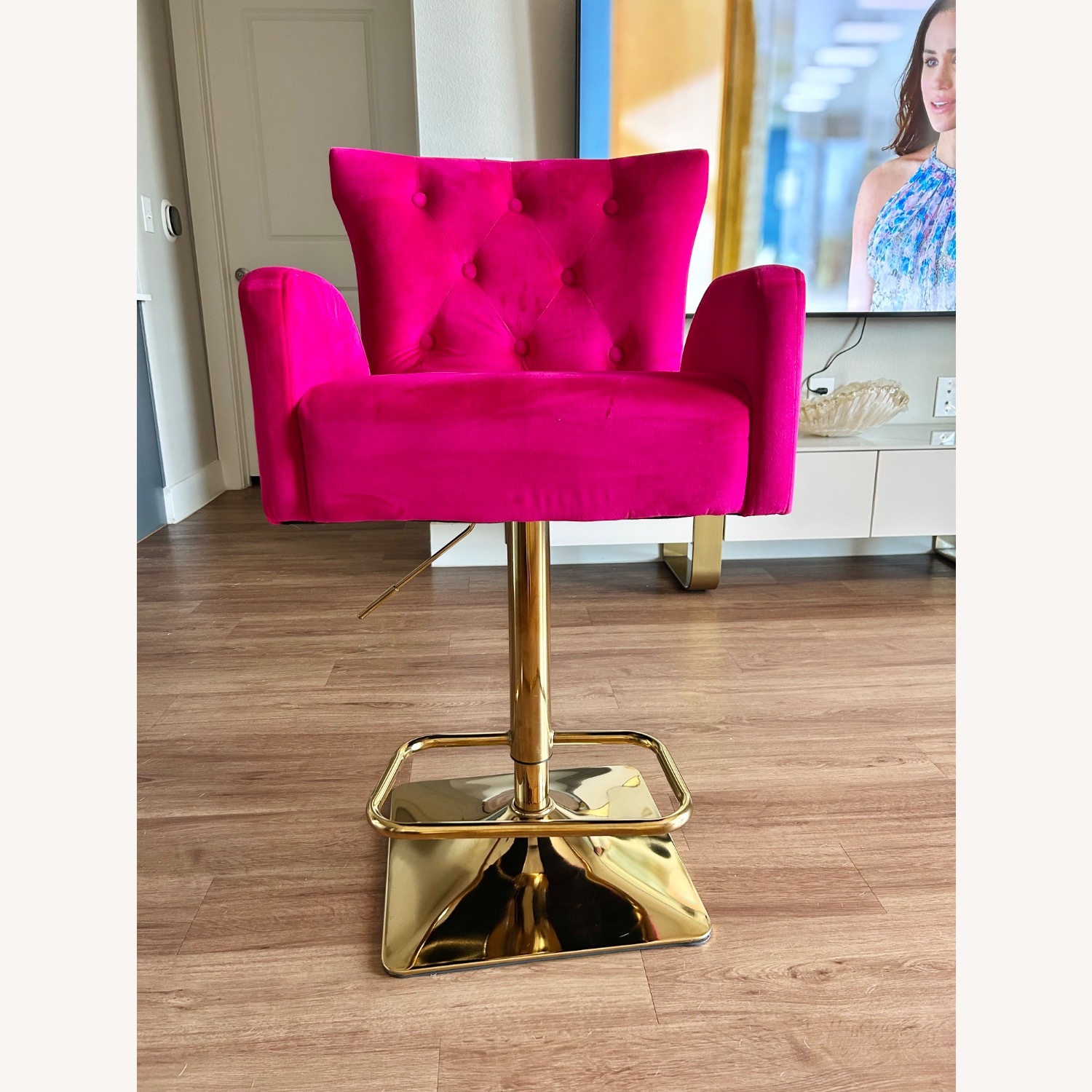 Velvet Tufted Bar Stools 2 Stools - image-2