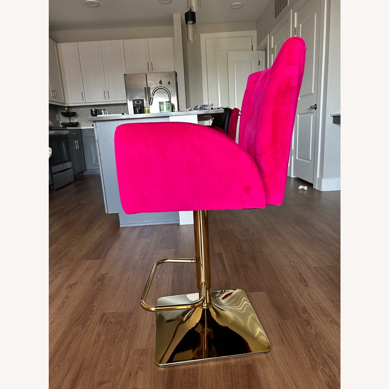 Velvet Tufted Bar Stools 2 Stools - image-3