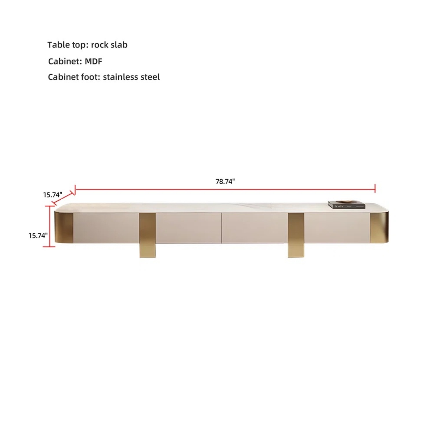 White & Gold Marble TV Stand  - image-4