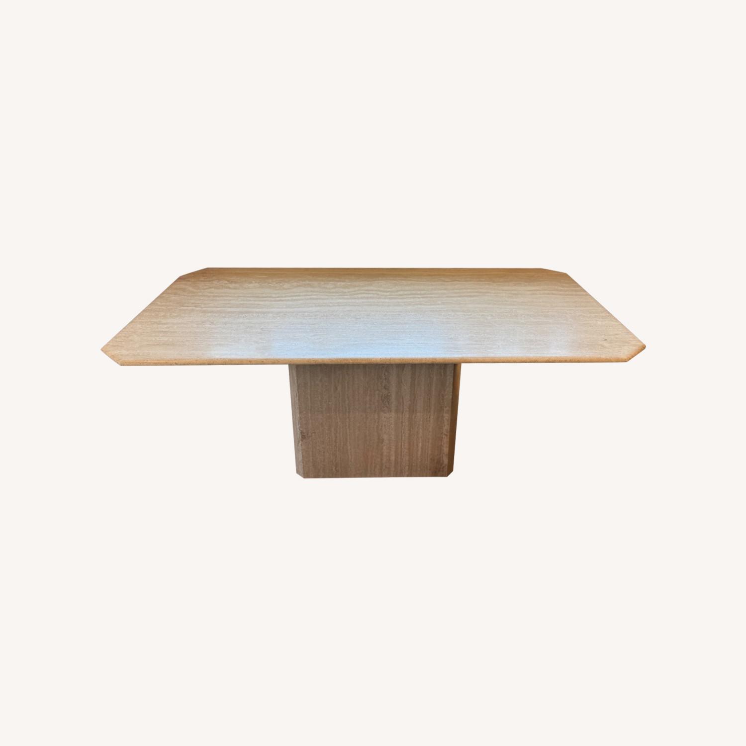 Vintage Italian Travertine Dining Table - image-0