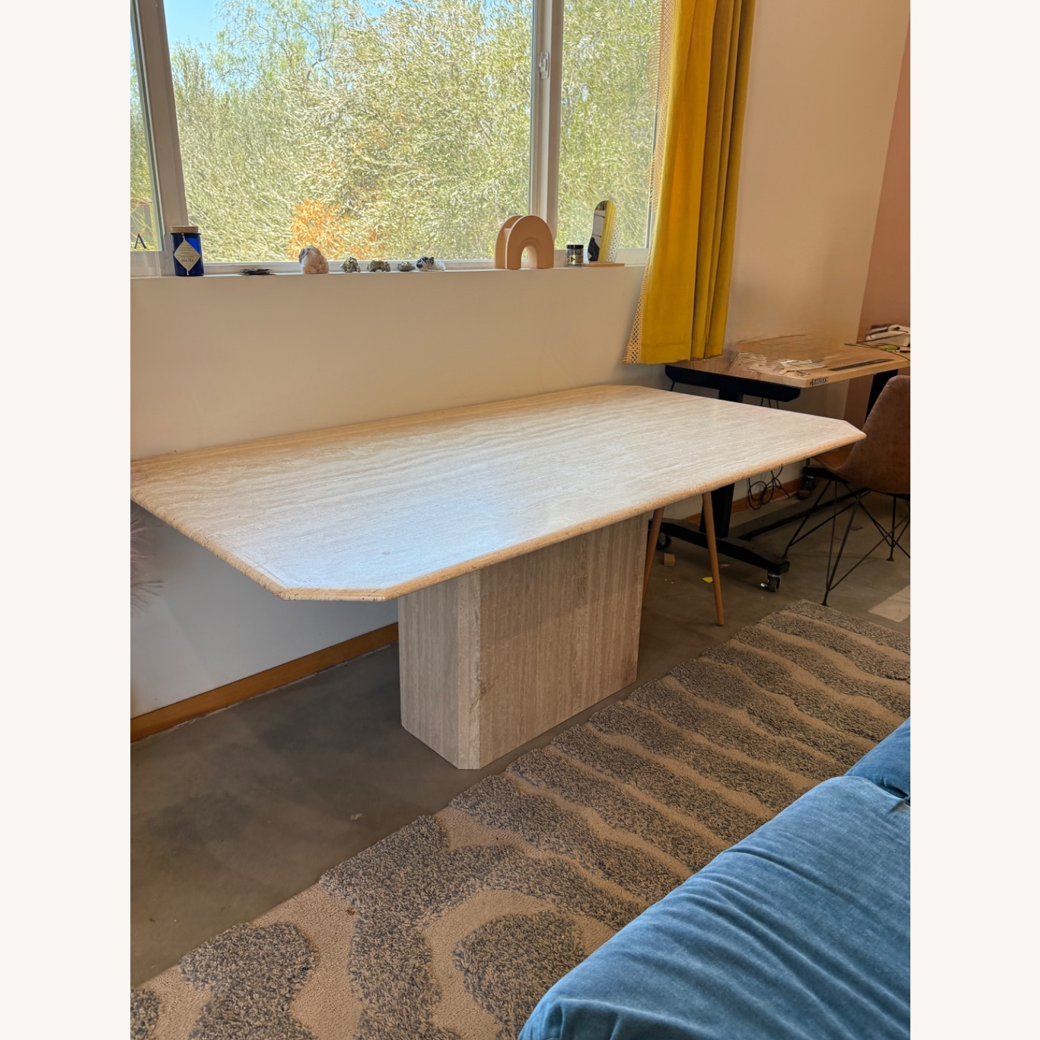 Vintage Italian Travertine Dining Table - image-2