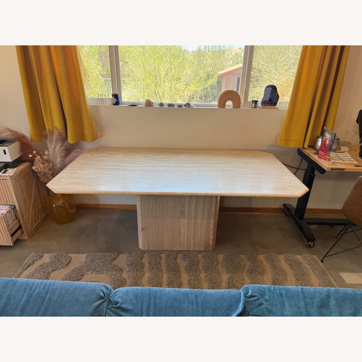 Vintage Italian Travertine Dining Table - image-1