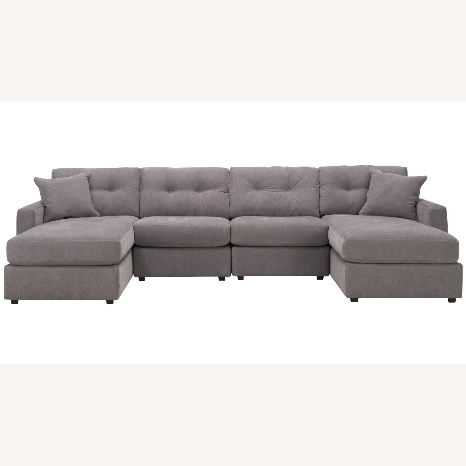 Gray 5 Piece Sectional W Charging Console - image-5