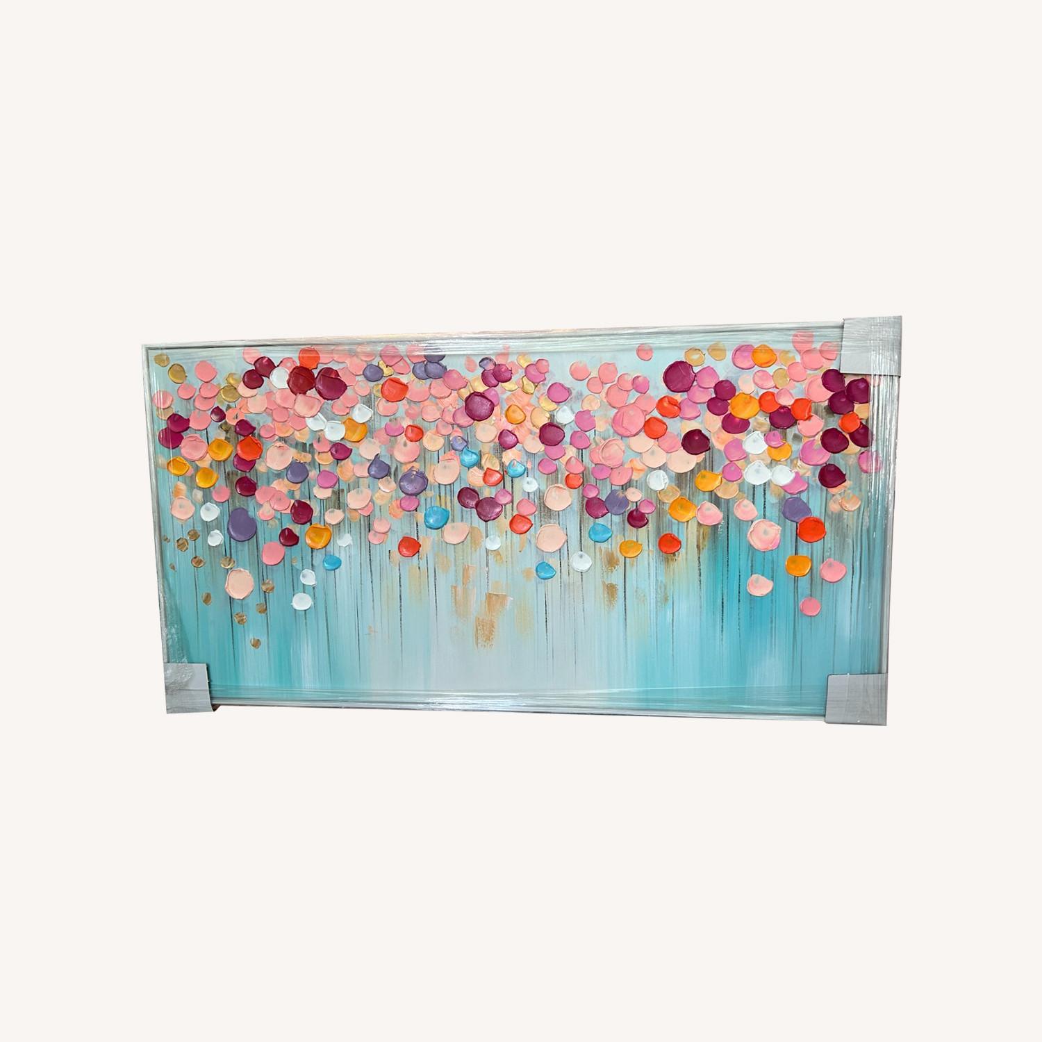 Oil Painting On Canva with High-End White Frame - image-0