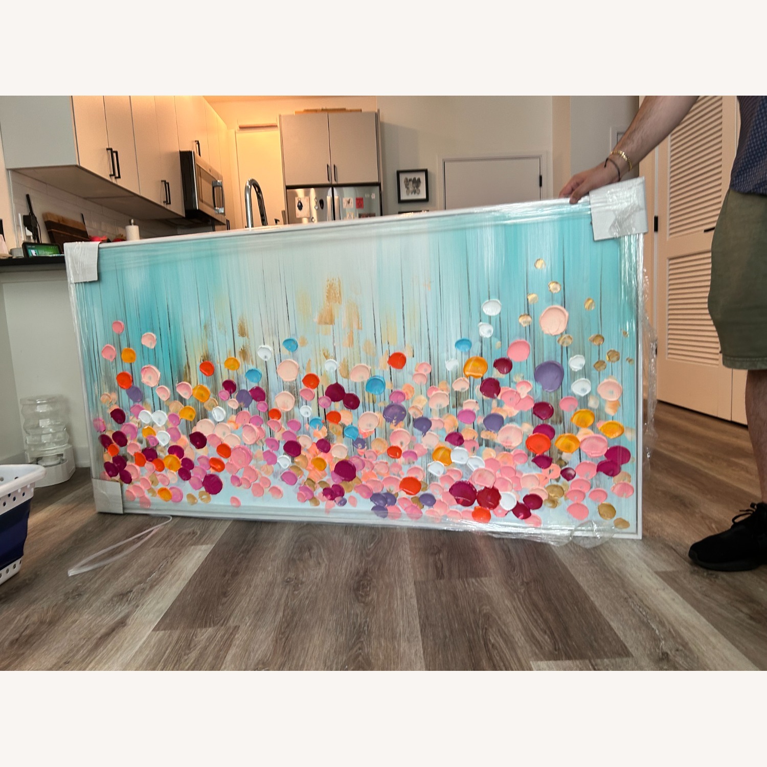 Oil Painting On Canva with High-End White Frame - image-2