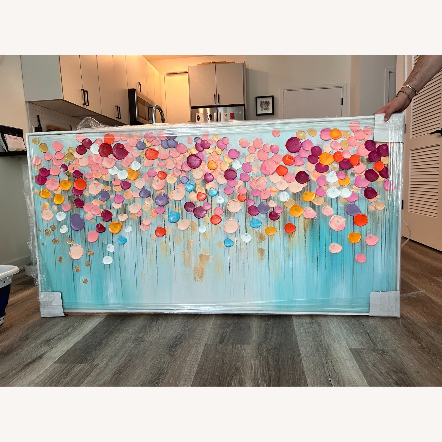 Oil Painting On Canva with High-End White Frame - image-3