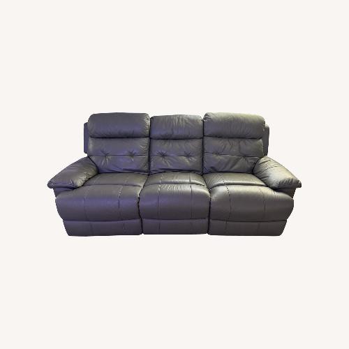 Used Lambent Leather Reclining Sofa (Gray) for sale on AptDeco