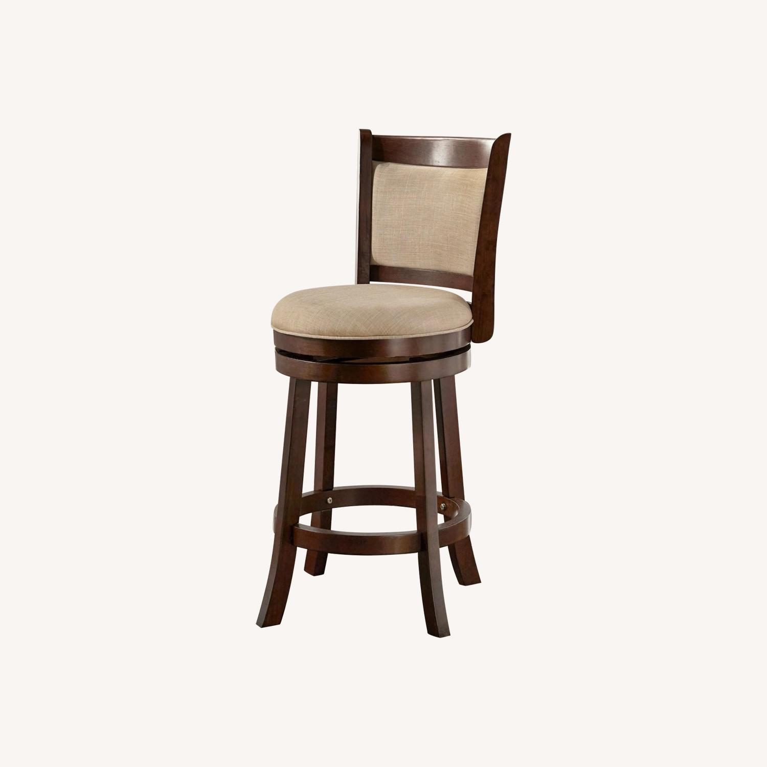 3x BarStools - Verona Panel Back Linen Swivel 29" - image-0