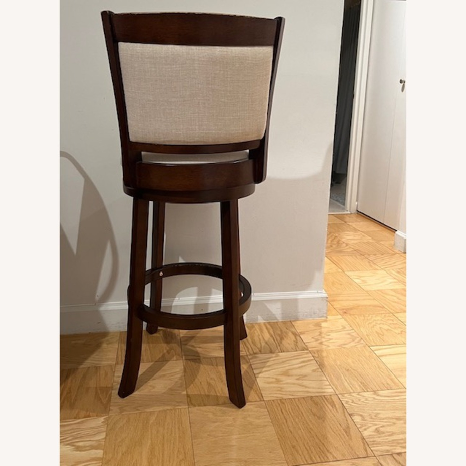 3x BarStools - Verona Panel Back Linen Swivel 29" - image-3