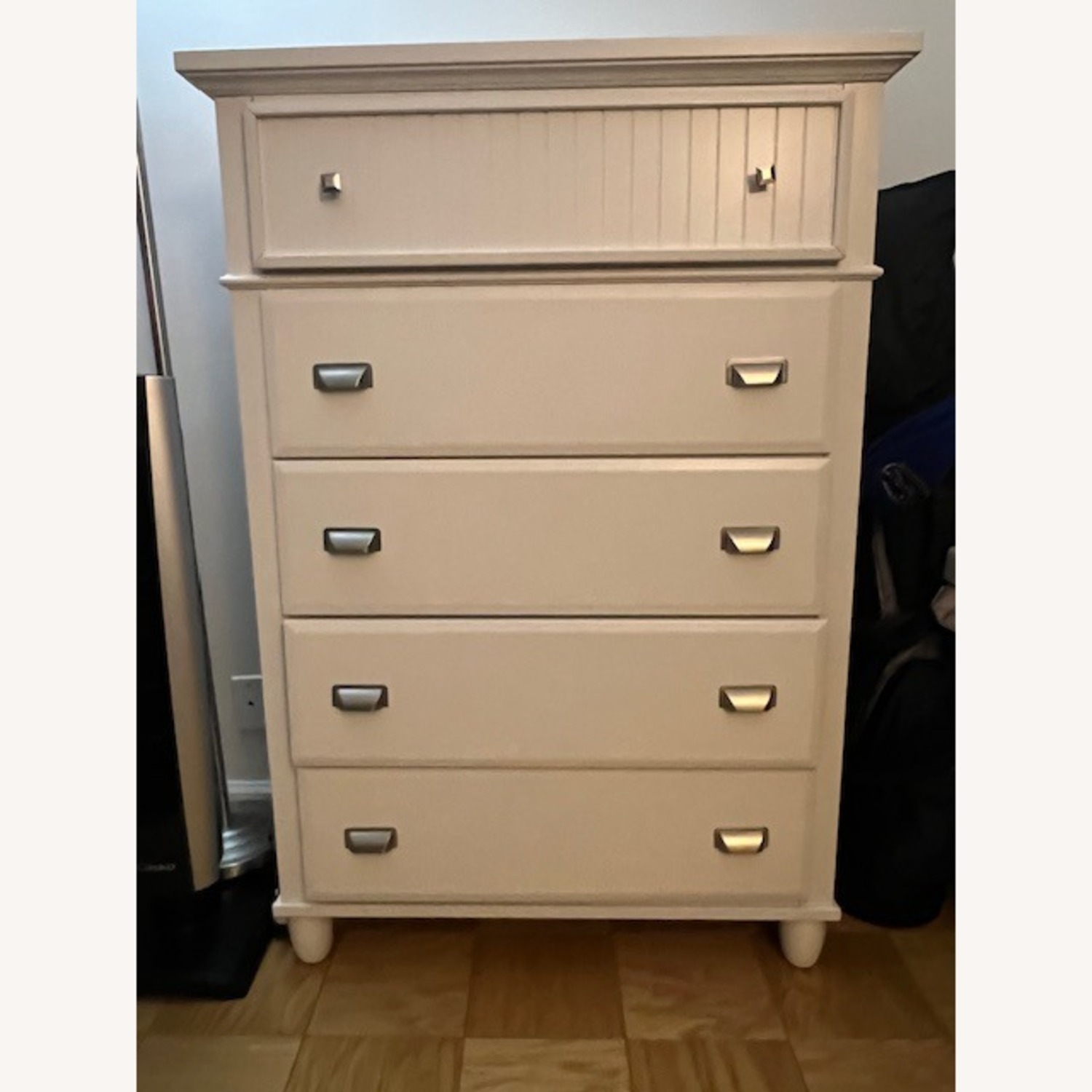 Spencer White 5 Drawer Lift-Top Chest - image-1