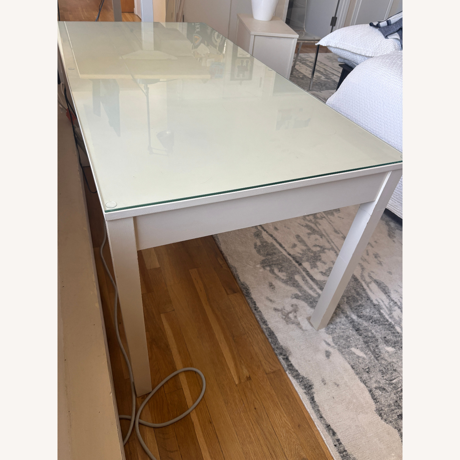 IKEA Custom VIKA Desk – Solid Wood & Glass Top - image-4