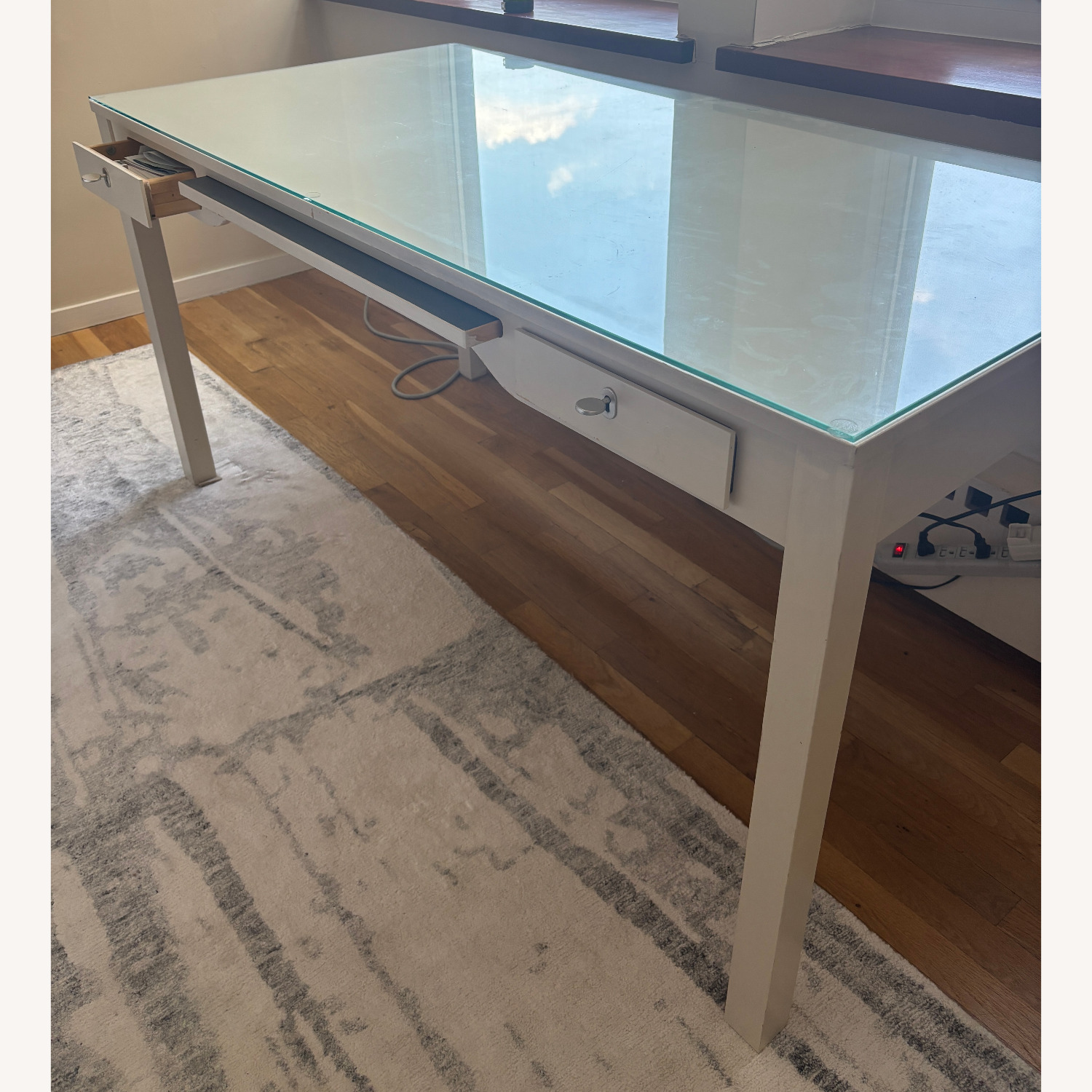 IKEA Custom VIKA Desk – Solid Wood & Glass Top - image-3