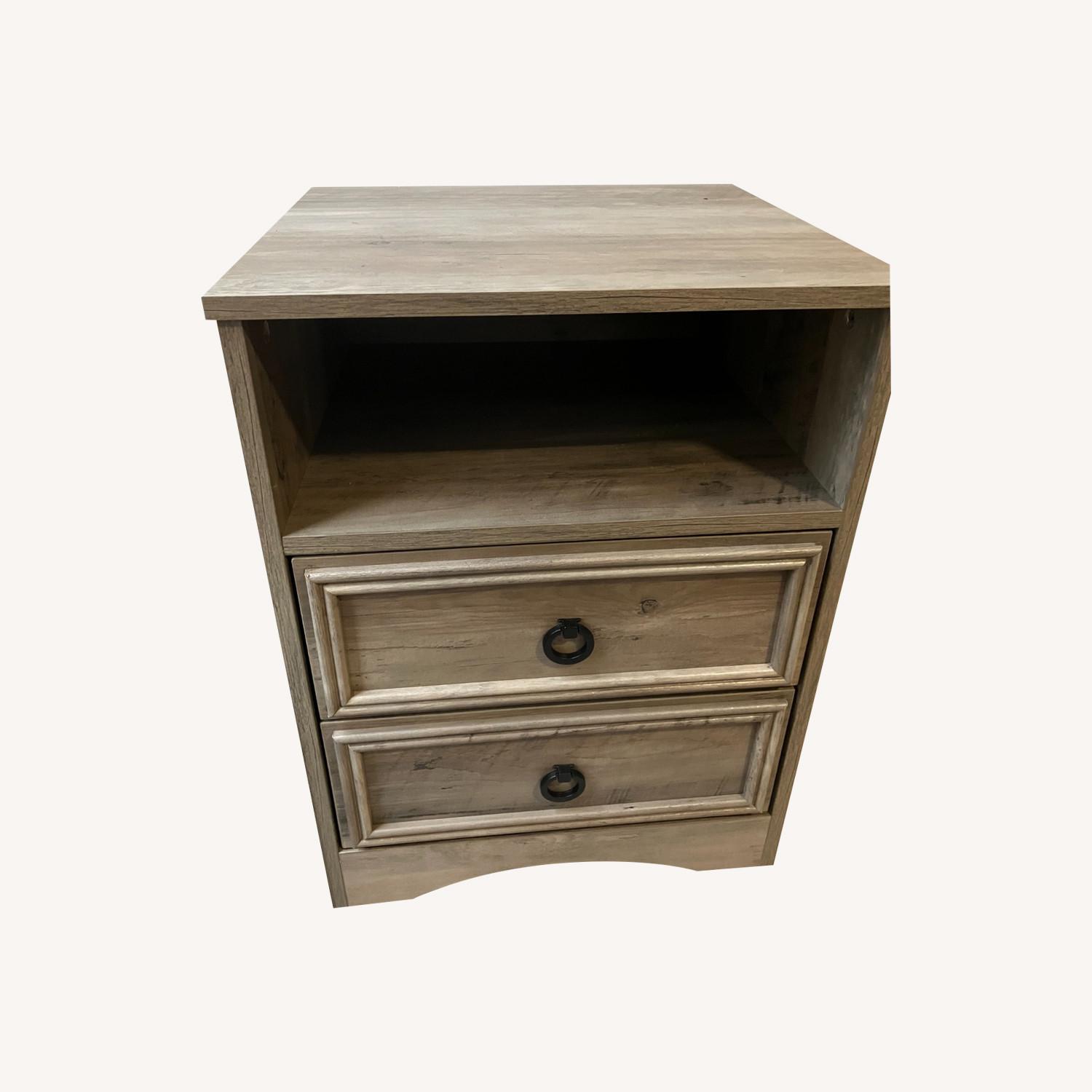 Gray Faux Wood Nightstand - image-0