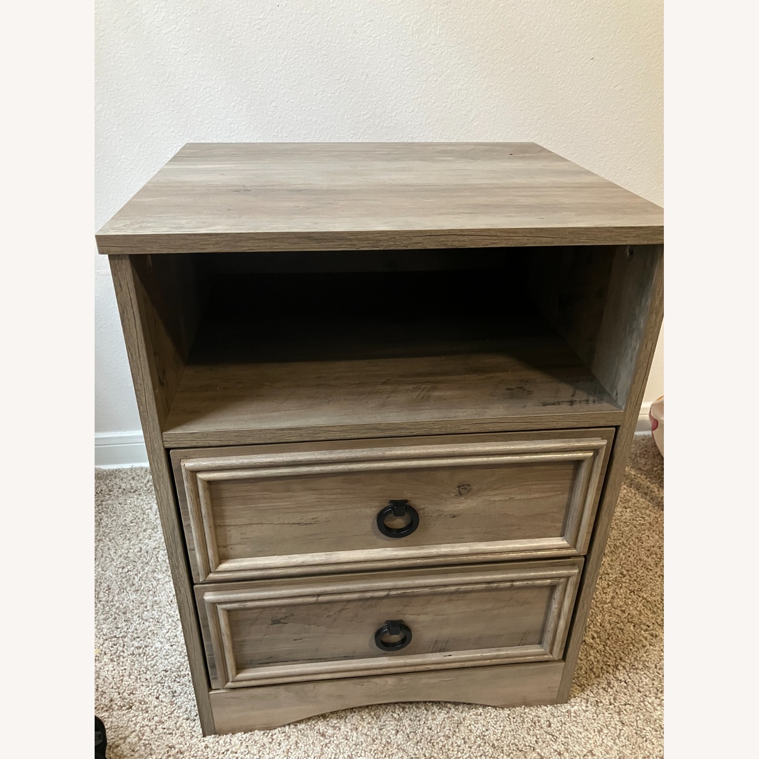 Gray Faux Wood Nightstand - image-4