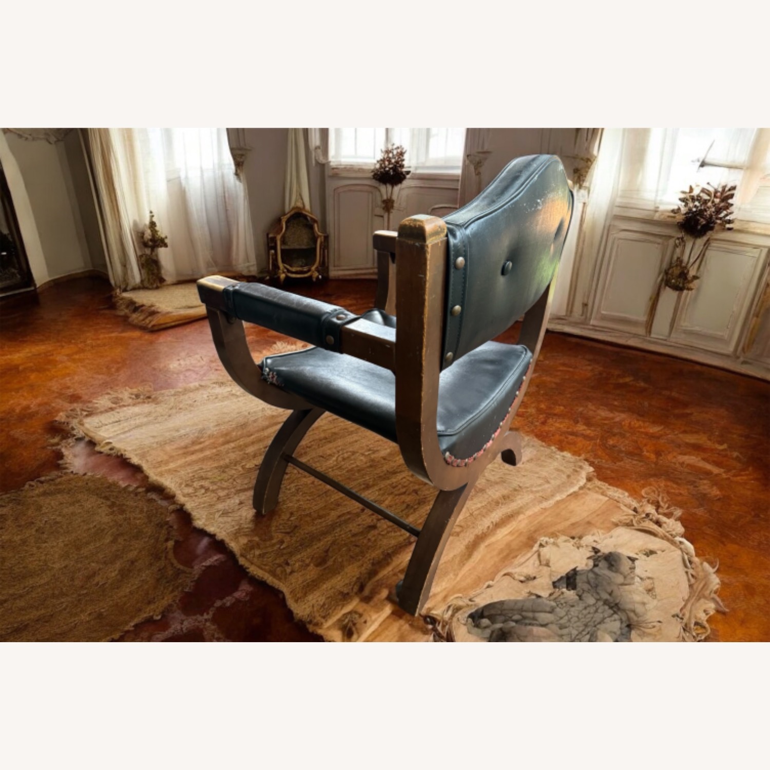 Vintage Artisan Curule Chair A Statement Piece - image-2