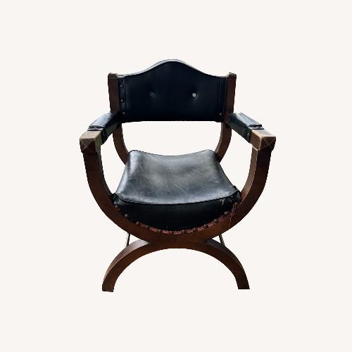 Used Vintage Artisan Curule Chair A Statement Piece for sale on AptDeco