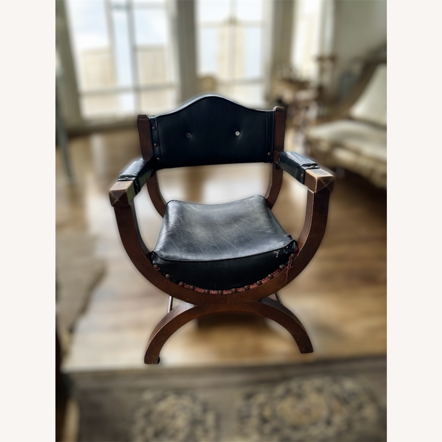 Vintage Artisan Curule Chair A Statement Piece - image-6