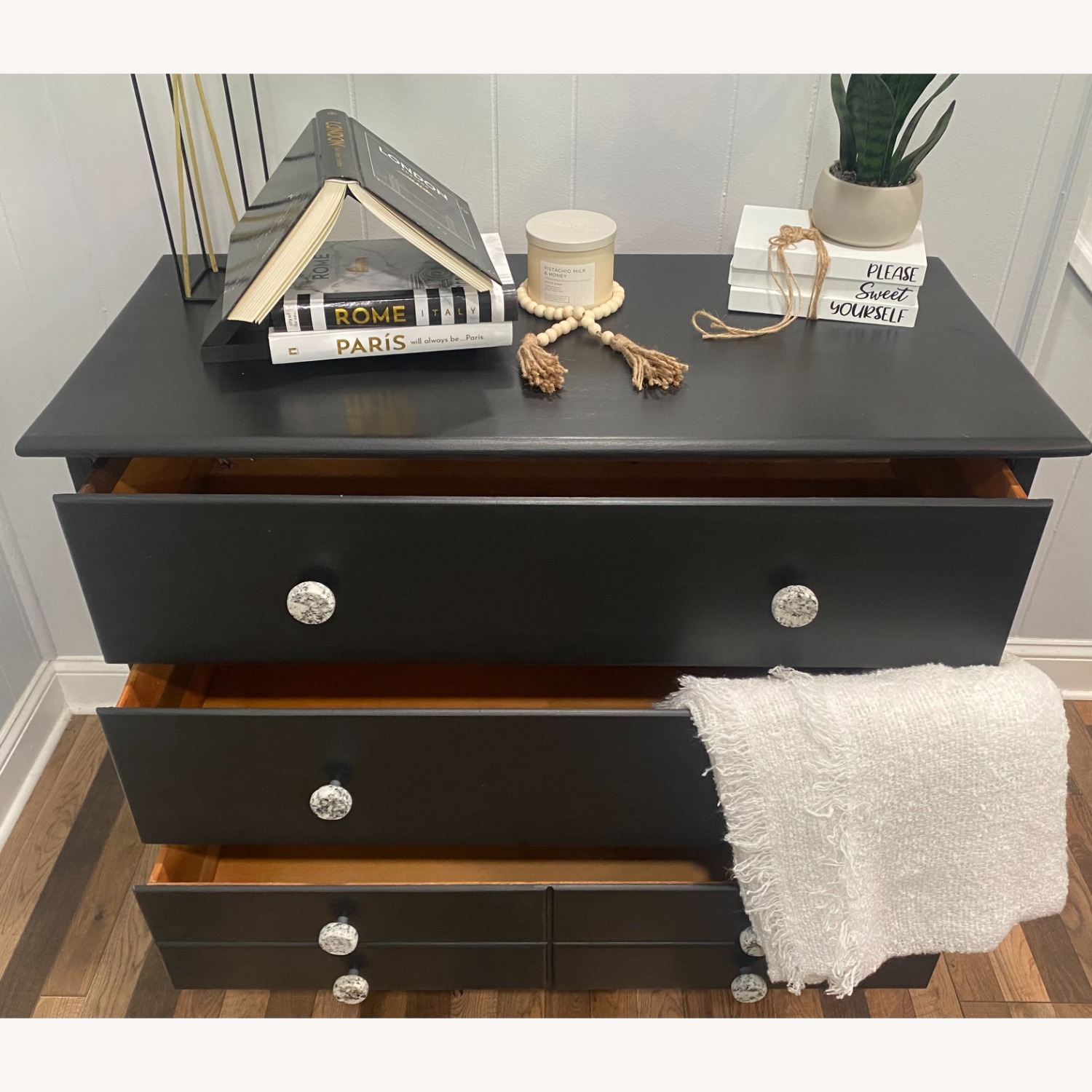 3 Drawer Black Dresser - image-5