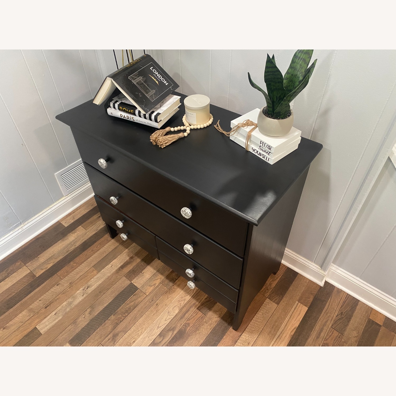 3 Drawer Black Dresser - image-2