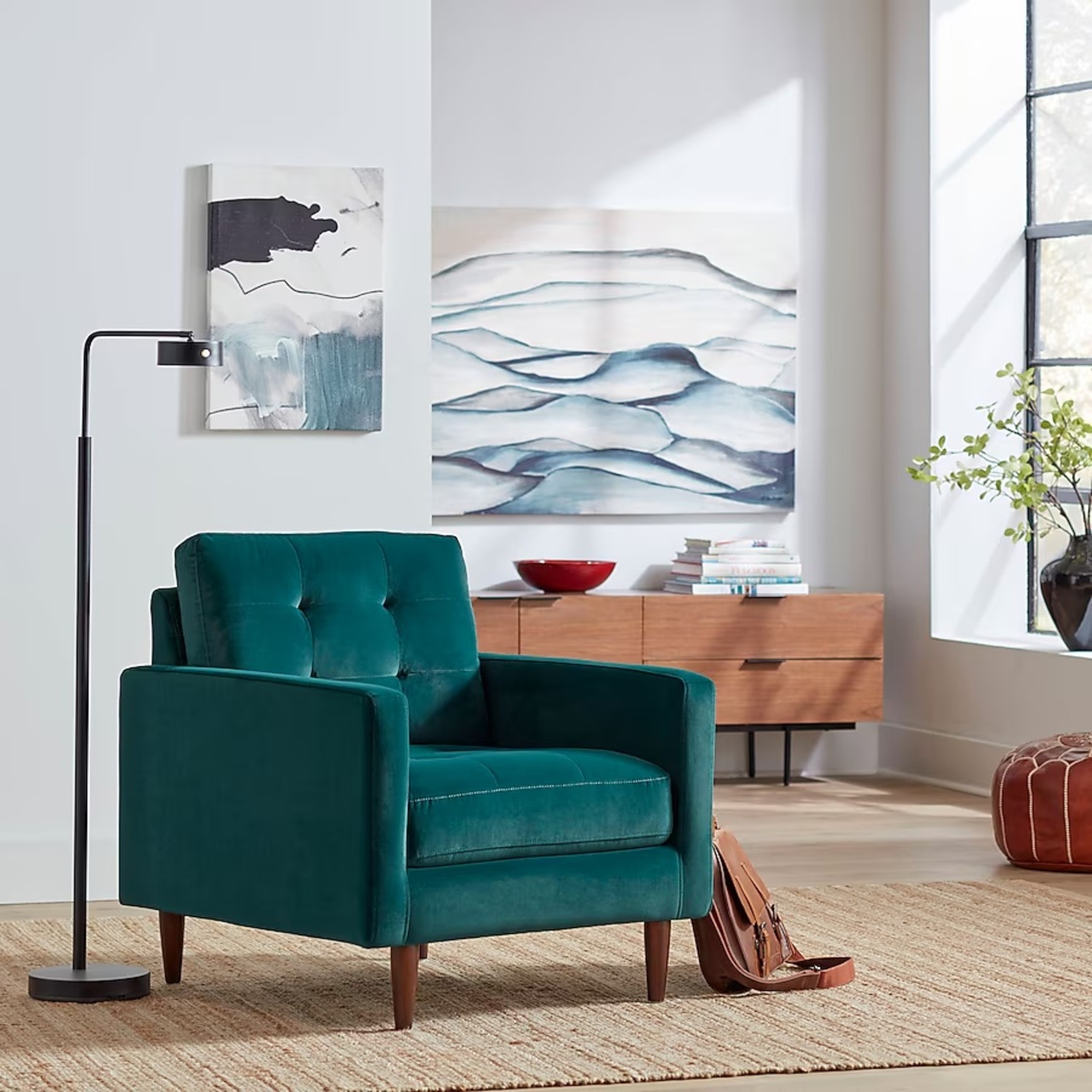 Origin 21 Ezra Modern Teal Velvet Accent Chair - image-8