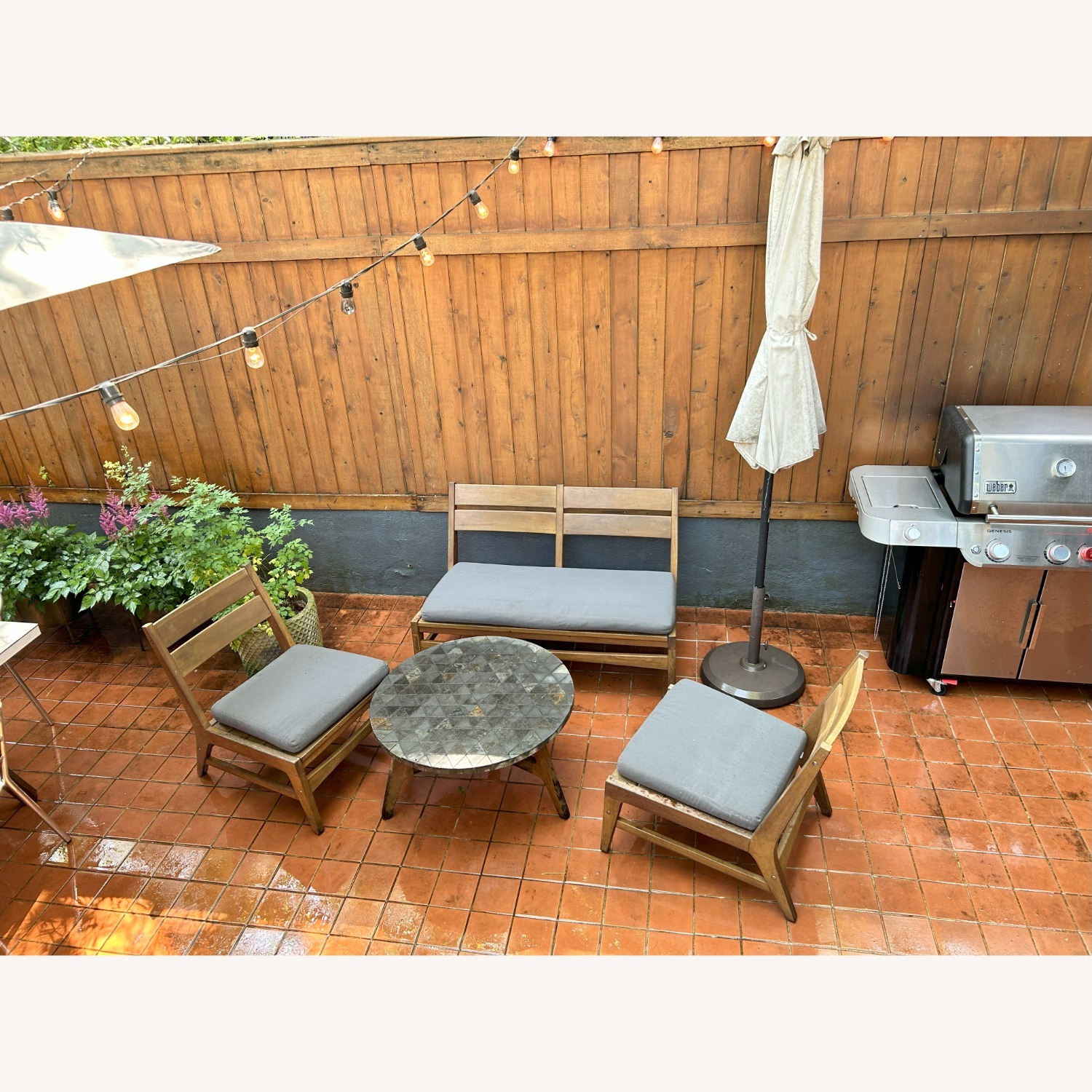 West Elm Patio Lounge Set and Coffee Table - image-2