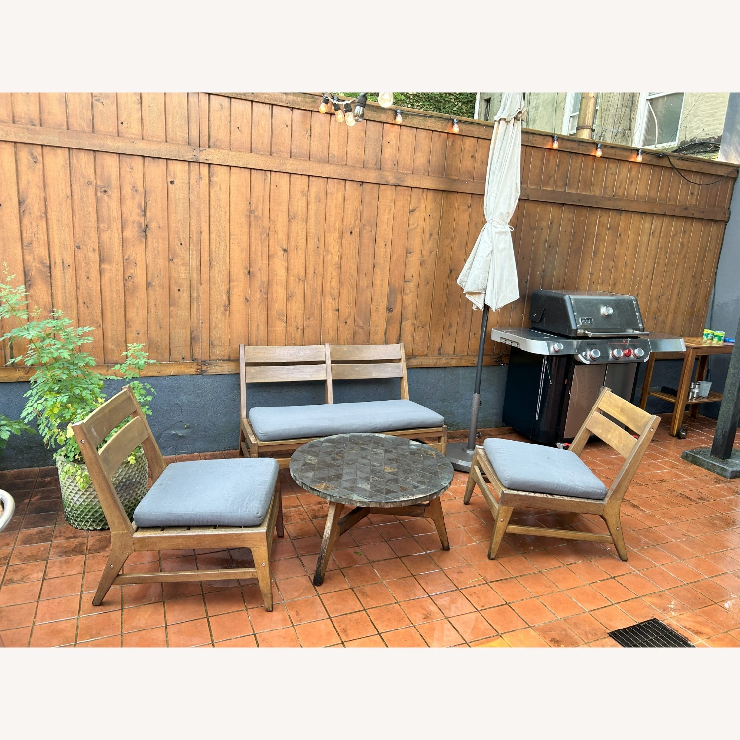West Elm Patio Lounge Set and Coffee Table - image-1