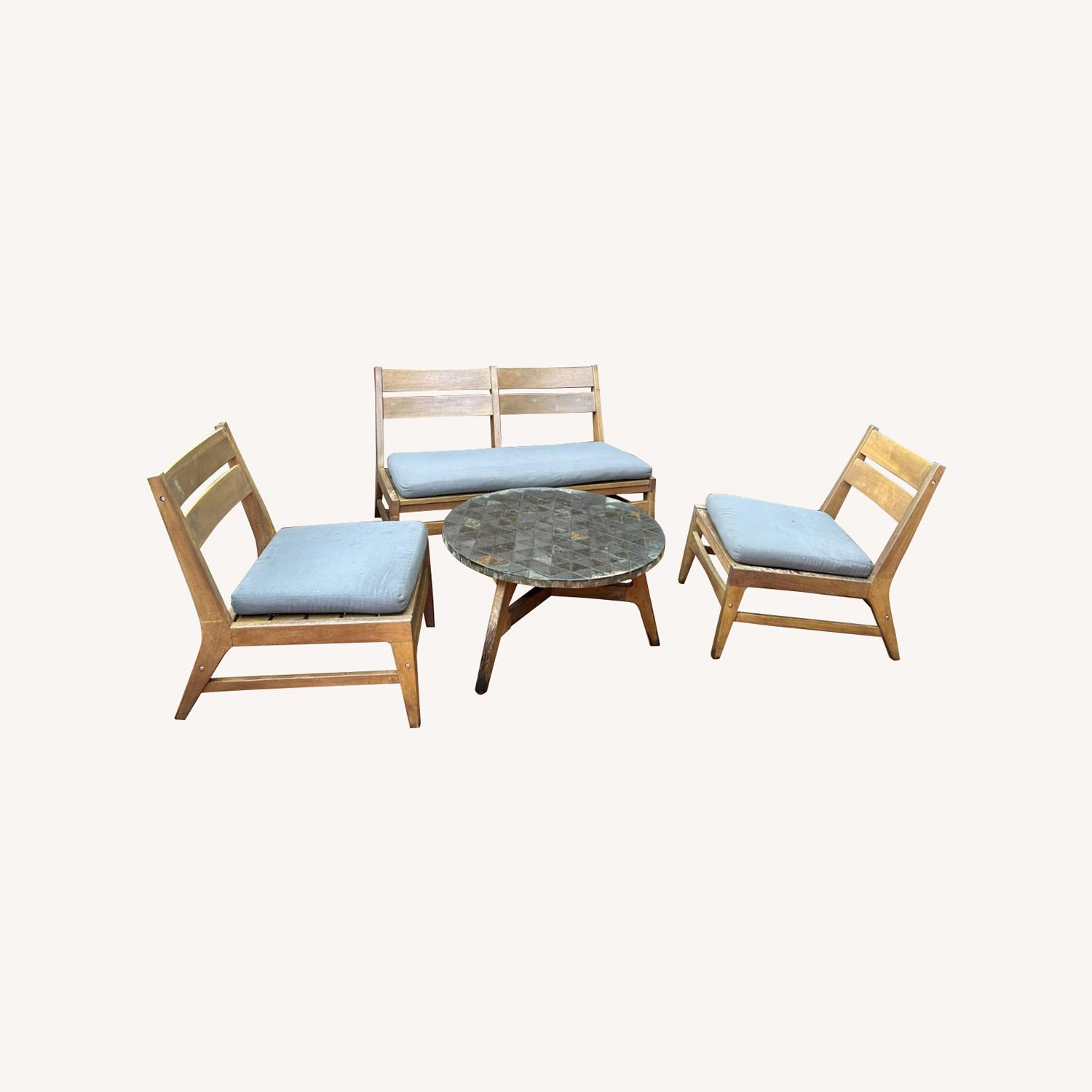 West Elm Patio Lounge Set and Coffee Table - image-0