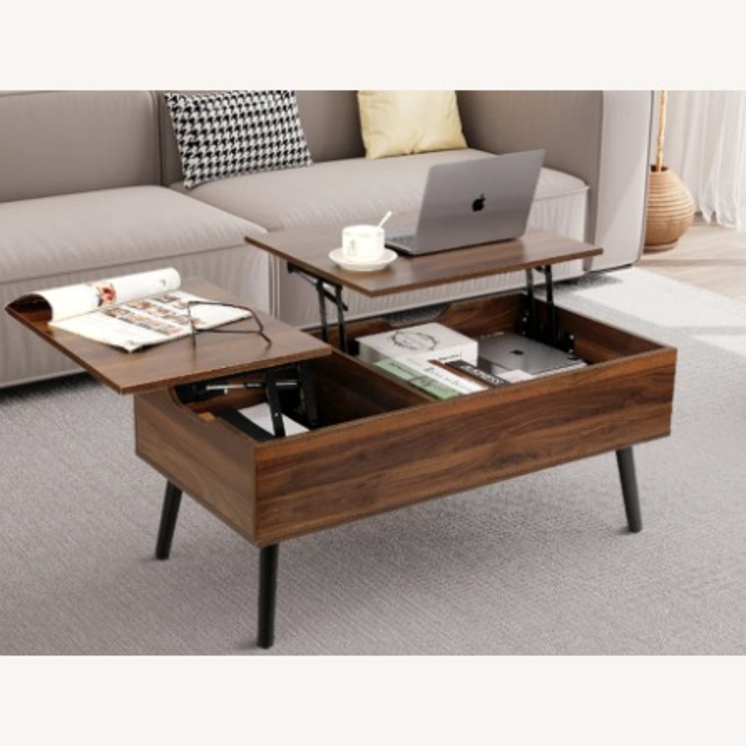 Desari Lift Top Coffee Table with Storage - image-2
