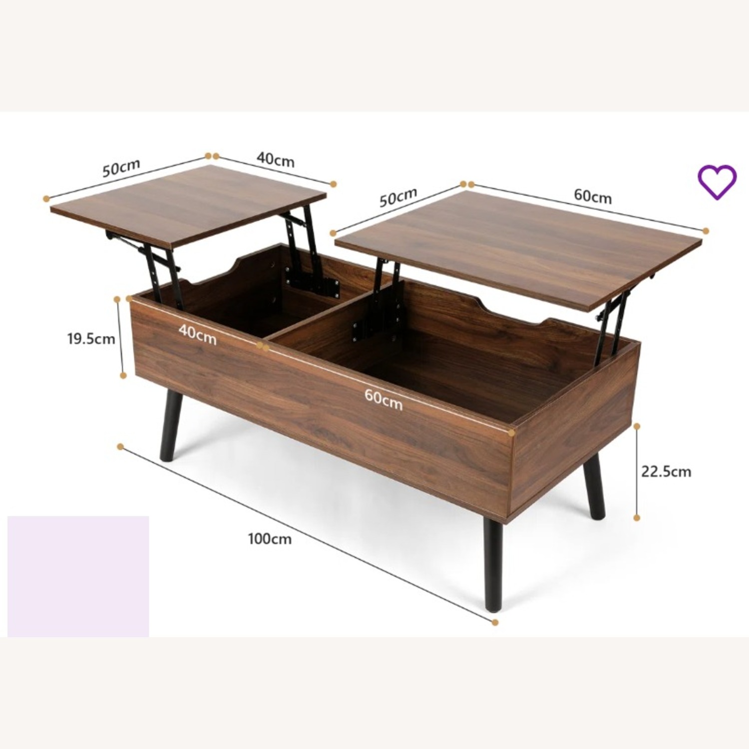 Desari Lift Top Coffee Table with Storage - image-1