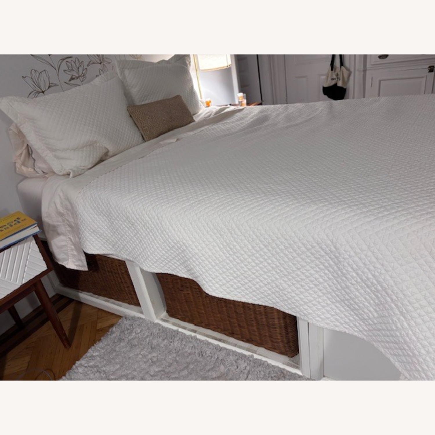 Pottery Barn Stratton Queen Bed Platform with Basket Storage - image-3