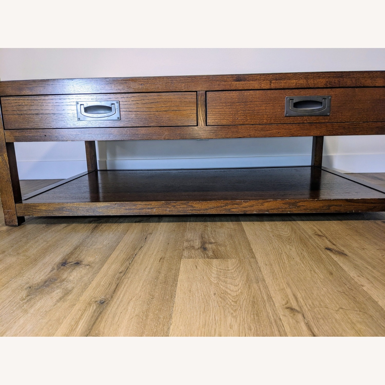 Transitional Coffee Table - 4 Drwr: Dark Oak - image-3