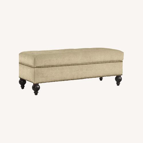 Used Macy's Victoria Upholstered Storage Ottoman for sale on AptDeco