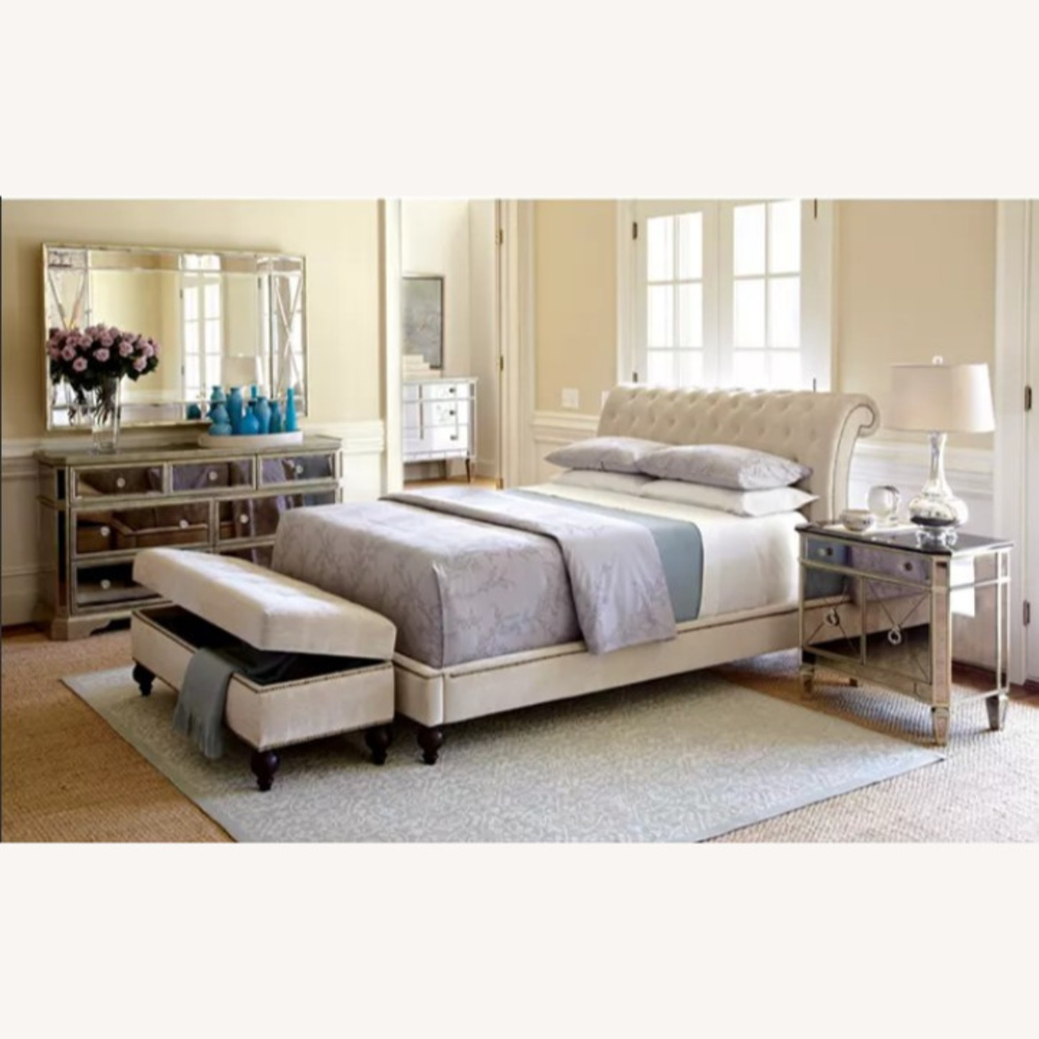 Macy's Victoria Upholstered Storage Ottoman - image-2