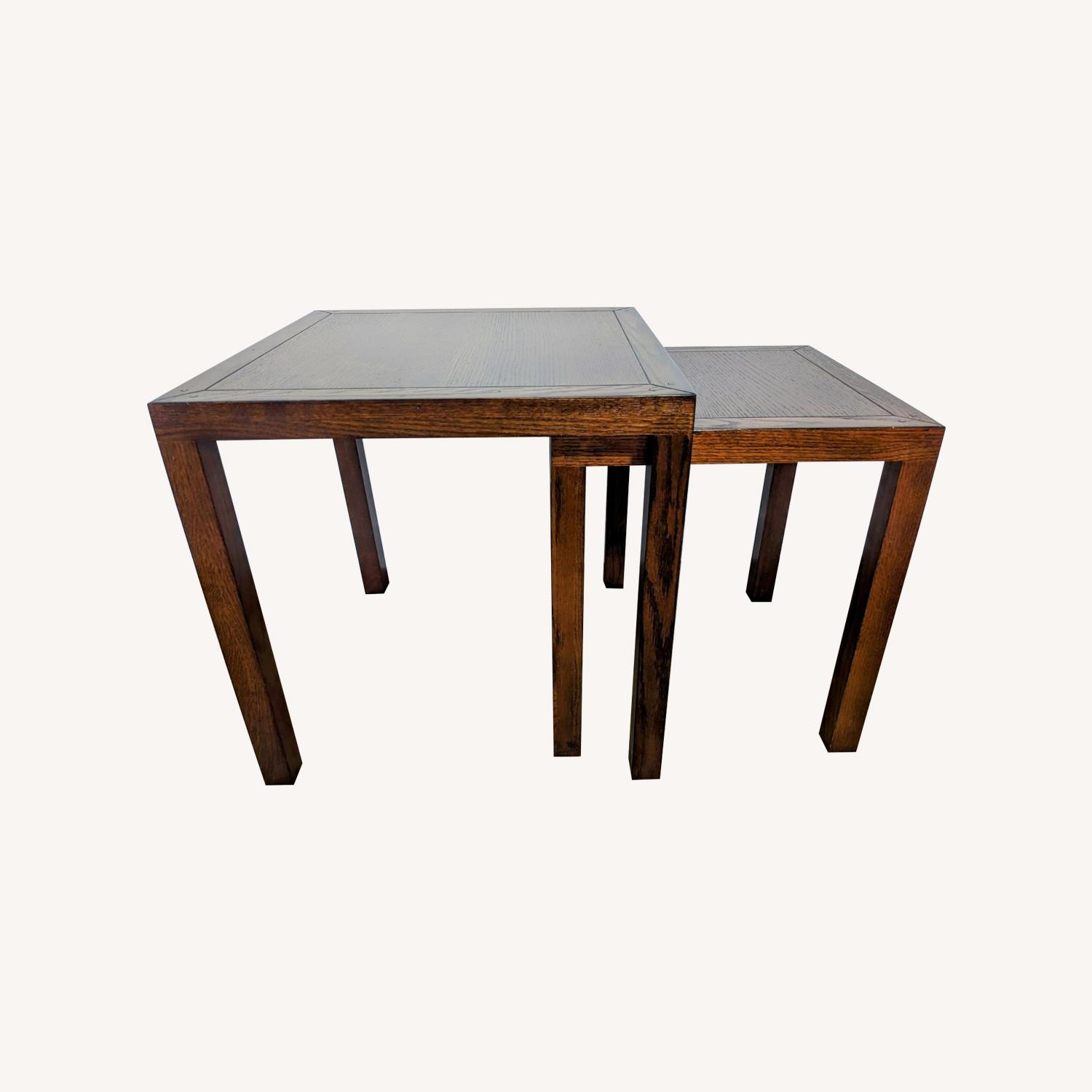 Transitional Nested Side Tables (Two) - Dark Oak - image-0