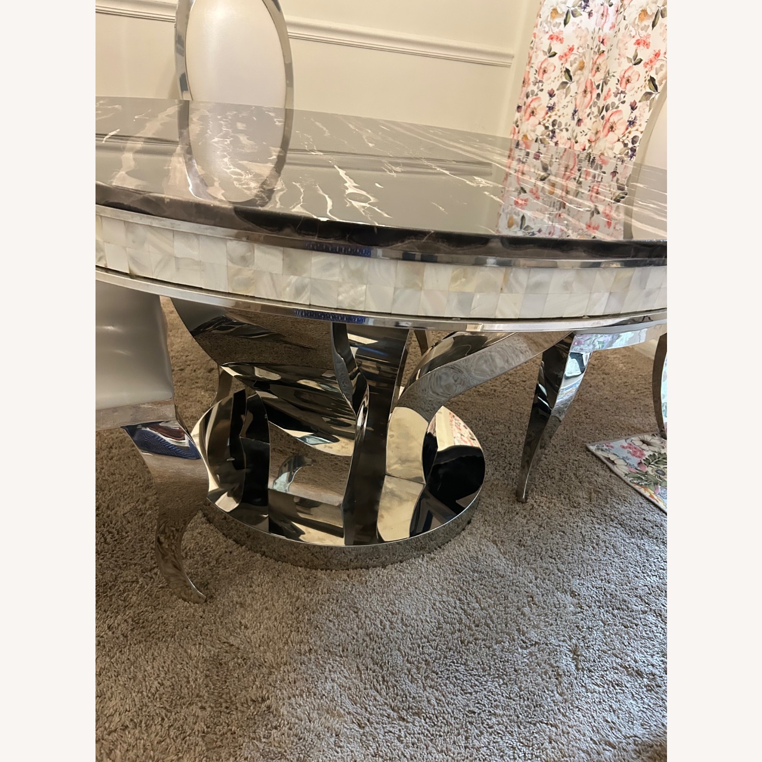 White and Silver Dining Set - image-4